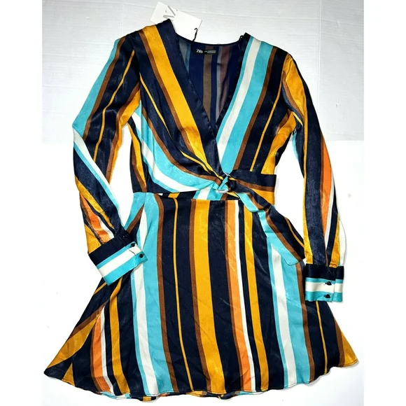knee length dresses for ladies Alexa Long Sleeve Midi Dress-Multi Abstract Valley main image 0